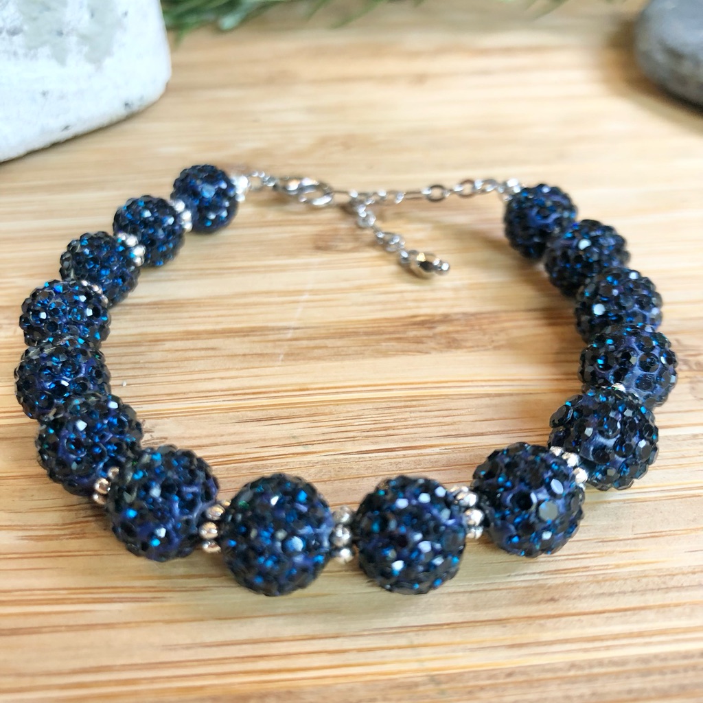 Navy Blue Crystal Rhinestone Bracelet